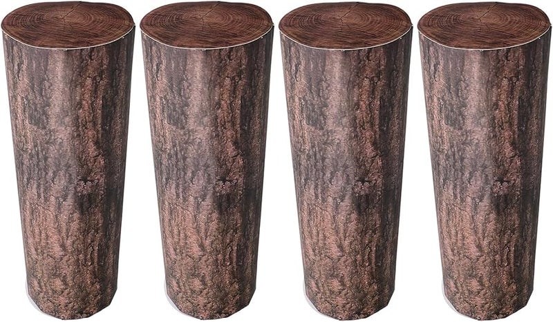 Cabilock 4pcs Faux Tree Stump Decor Light Brown Realistic Wood Grain Party Props - Image 1